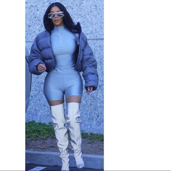 reflective thigh high boots